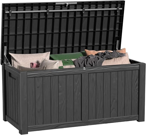 150 Gallon Outdoor Deck Box, Lockable Waterproof Outdoor Storage Boxes by MAIUSCOLI
