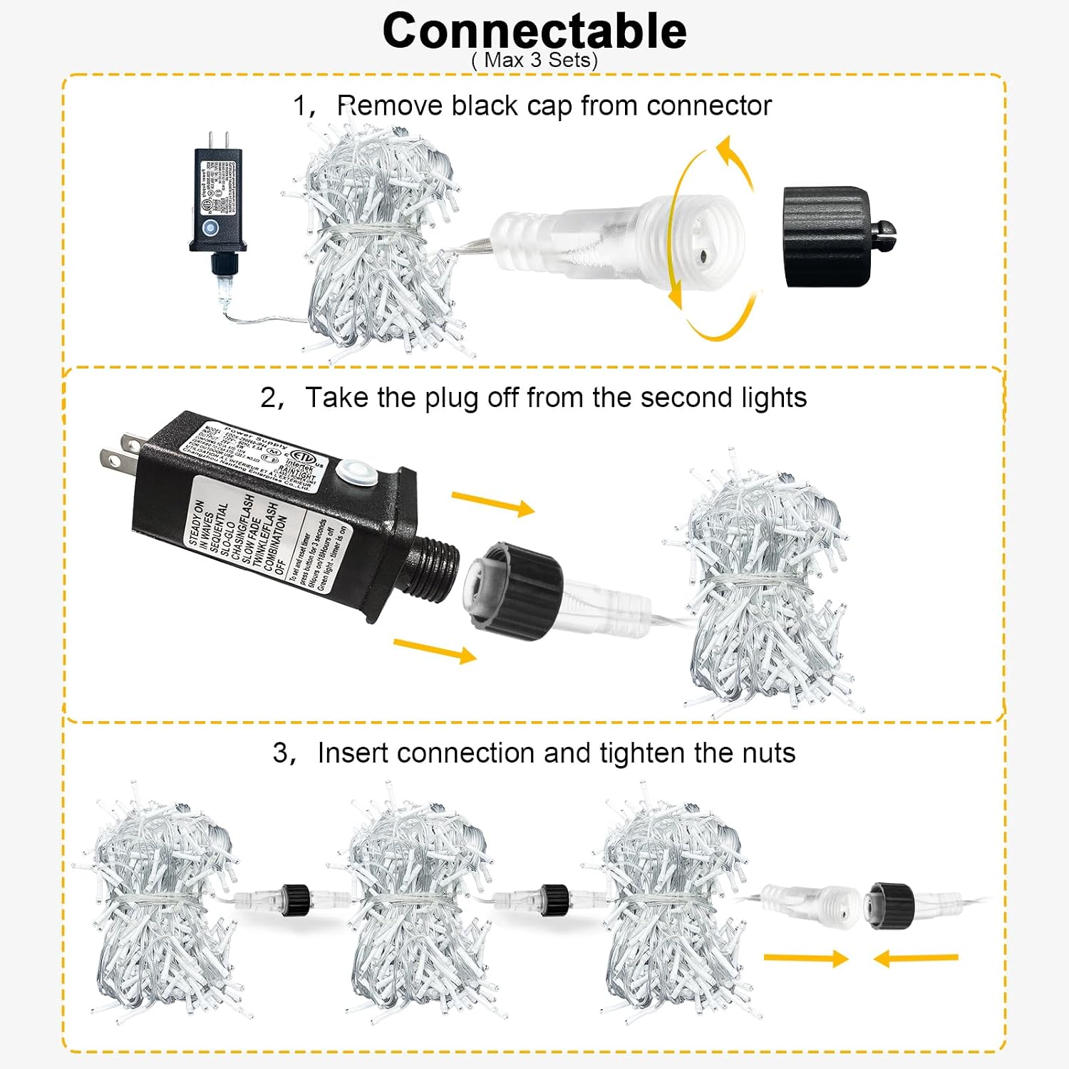 33ft 400 LED Icicle Lights for Outside Warm White Christmas Lights Outdoor | Plug in Connectable Twinkle Lights 8 Modes Timer Waterproof for House Patio Eaves Window Party Indoor Holiday Xmas Decoration