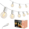 Brightech Ambience Pro LED String Lights - 26 Ft Commercial Grade Patio Lights Outdoor Waterproof - 12 Globe Porch String Lights for Outside, Backyard - 1W Vintage Edison Bulbs, Shine Bright, White