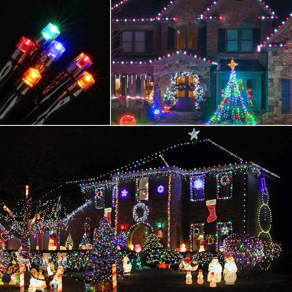 Toodour Solar Christmas Lights Outdoor, 2 Packs Solar String Lights | Total 144ft 400 LED with 8 Mode, Outdoor Christmas Light for Garden, Patio, Fence, Balcony, Xmas Tree Decor - Multicolor