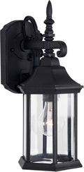 DESIGNERS FOUNTAIN Devonshire Outdoor Light Fixture, 14 Inch Exterior Wall Lantern Sconce for Front Door, Patio and Porch, Black, 2961-BK