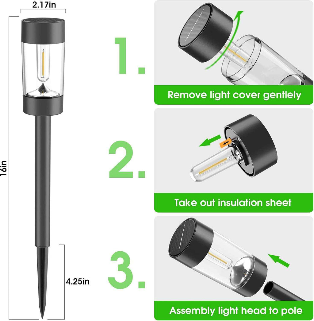 Eyrosa Solar Pathway Lights Outdoor Waterproof, 12 Pack, Cool White | Solar Landscape Lighting for Pathway Garden Yard Path Walkway Driveway Lawn Outside Décor