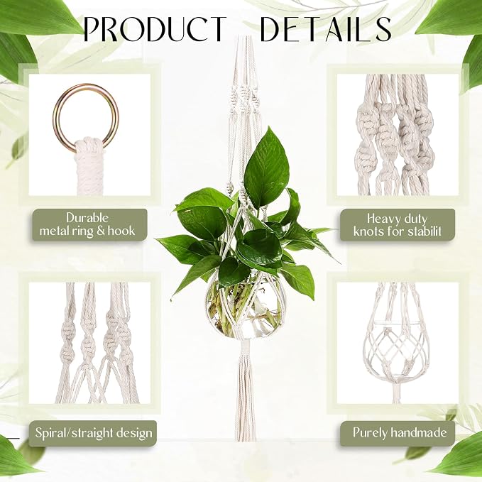 6 Pcs Boho Macrame Plant Hanger - Image 4