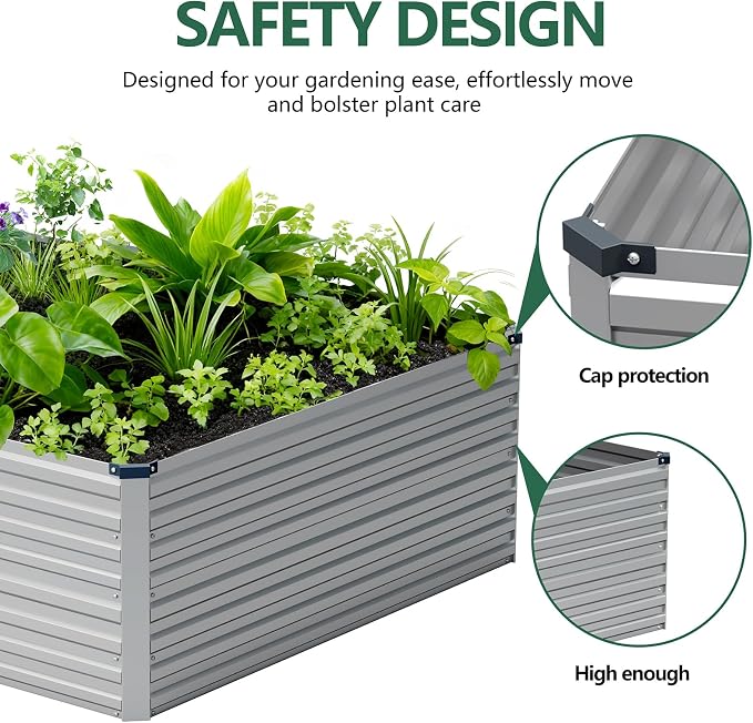 Vengarus 8x4x2FT Galvanized Raised Garden Bed Kit, Large Rectangle Elevated - Image 3