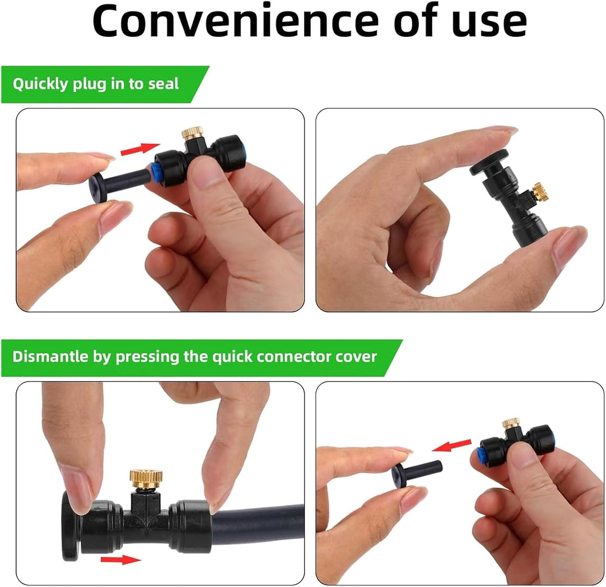 100pcs Garden Watering Sprinkler Nozzles Heavy Type Rubber Irrigation Connector Fittings with Quickly Connects Flexible Garden Watering Accessories
