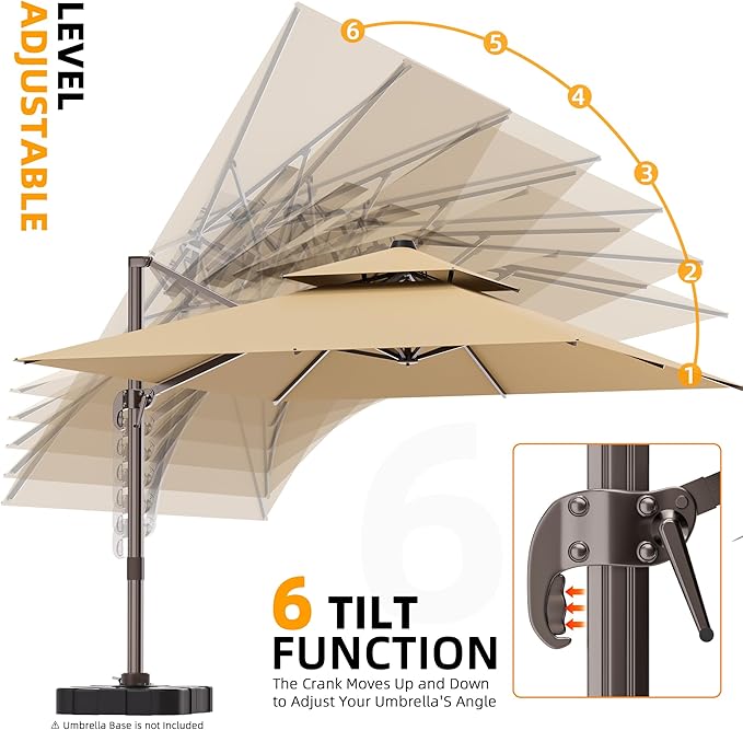 9' X 12' Cantilever Outdoor Patio Umbrellas - Image 7