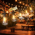 ST38 LED Outdoor String Lights, 240FT Waterproof IP65 Hanging Patio Lights | 120+4 Shatterproof ST38 Bulbs, Waterproof IP65, 2700K Warm White, Dimmable, Perfect for Patio Backyard Gazebo Bistro Garden