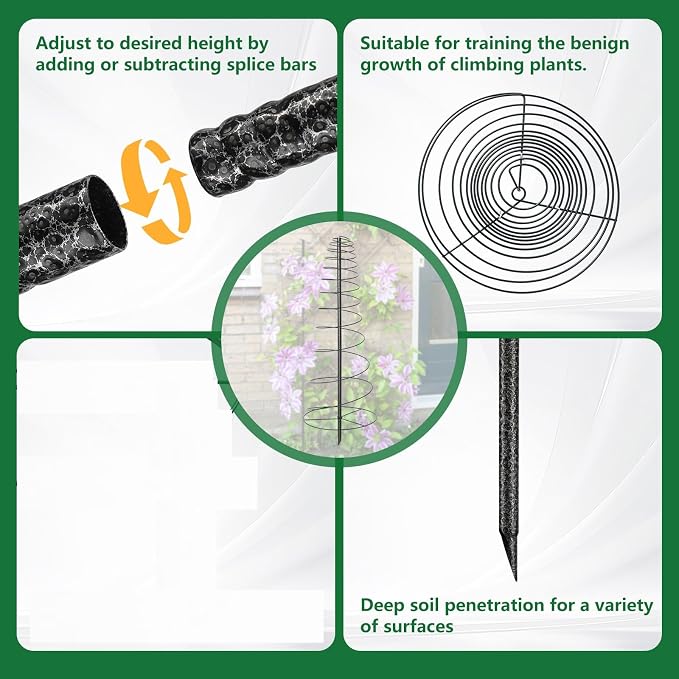 Spiral Trellis for Climbing Plants Outdoor, 45 Inch Tall Heavy Duty Metal - Image 5