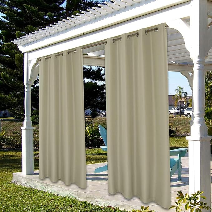 BONZER Outdoor Curtains for Patio Waterproof Thick Privacy Grommet Light - Image 6