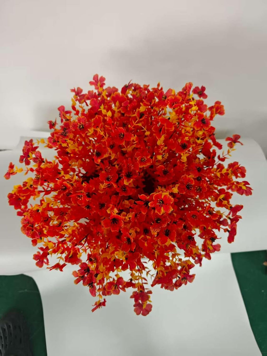 Faux Flower Daisy with Eucalyptus Leaves Fake Plants Greenery Boxwood Outdoor Indoor Garden Home Decoration Porch Patio 12 Bundles Orange