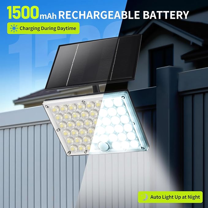184 LED Solar Lights Outdoor, Waterproof Solar Motion Sensor Flood Lights - Image 6