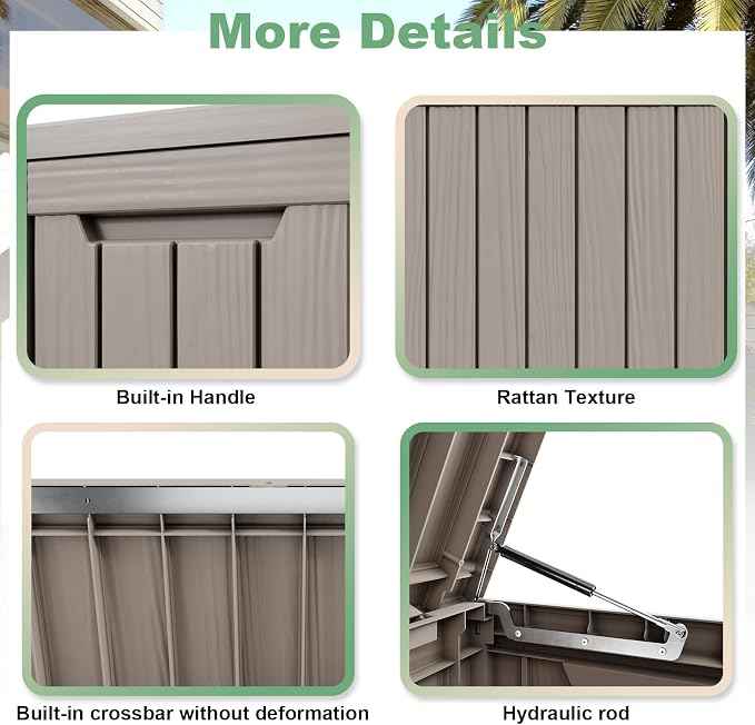 DRATO 80 Gallon Large Deck Box, Outdoor Storage Box