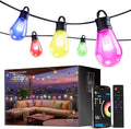CDN Outdoor String Lights, 80FT Smart RGBW Patio Lights for Backyard | IP65 Waterproof, App, Alexa & Google Control, 111 Modes, Music Sync and Dimmable Warm White for Date Nights BBQs and Parties