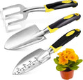3 Pcs Heavy Duty Garden Tool Set, Garden Shovel Trowel, Weeding Hand Rake | Gardening Tool Set, Shovel, Trowel, Hand Rake, with Soft Rubberized Non-Slip Ergonomic Handle