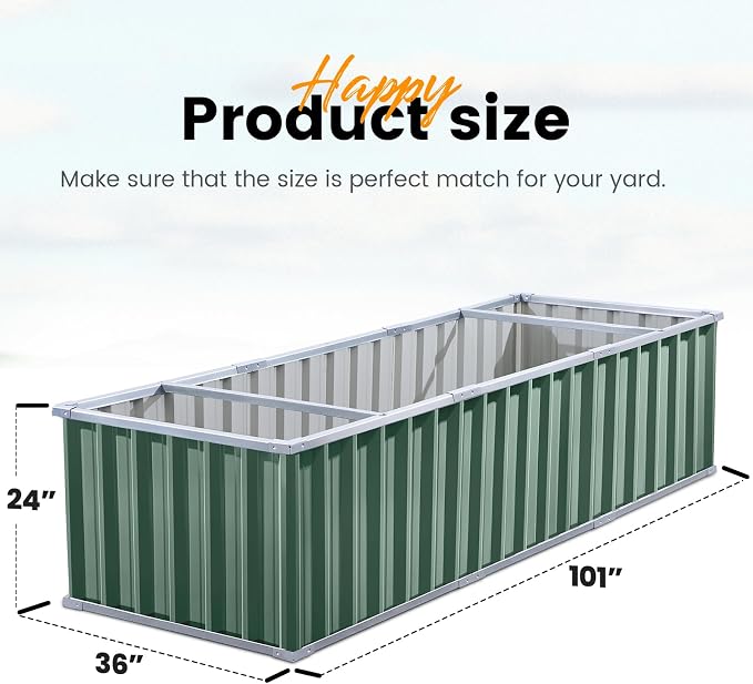 KING BIRD 101" x 36" x 24" Galvanized Raised Garden Bed 2 Installation Methods - Image 8