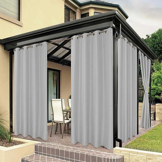 BONZER Outdoor Curtains for Patio Waterproof Thick Privacy Grommet Light by Bonzer