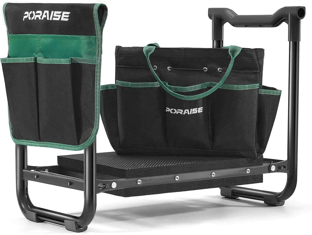 Garden Kneeler and Seat Heavy Duty, Wider and Thicker Kneeling Pad Stool | Foldable Gardening Kneeling Stool with 2 Tool Pouches, Gardening Gifts Tools for Women Mom Men Seniors Elder