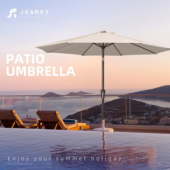 JEAREY 9FT Outdoor Patio Umbrella Outdoor Table Umbrella - Image 7