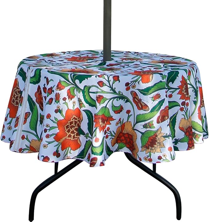 EHouseHome round outdoor tablecloth with umbrella hole