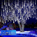 Christmas Lights Outdoor, 24 Tubes Meteor Shower Lights for Xmas Decoration | Equal to 3 Sets of 8-Tubes, Waterproof Snow Falling Icicle Lights for Xmas Yard Tree Party Window House, UL Plug, White