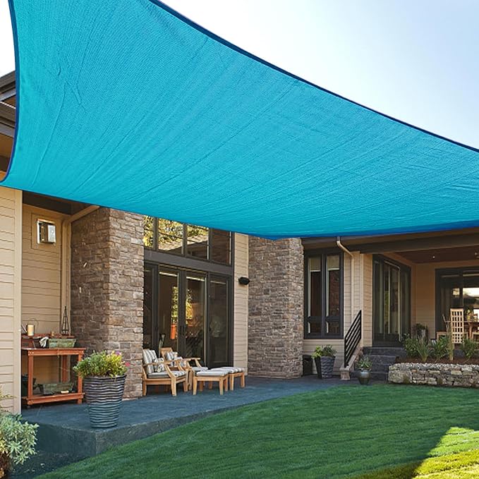 LOVE STORY Custom Size 9'x18' Turquoise Blue Sun Shade Sail Rectangle UV Block by LOVESTORY