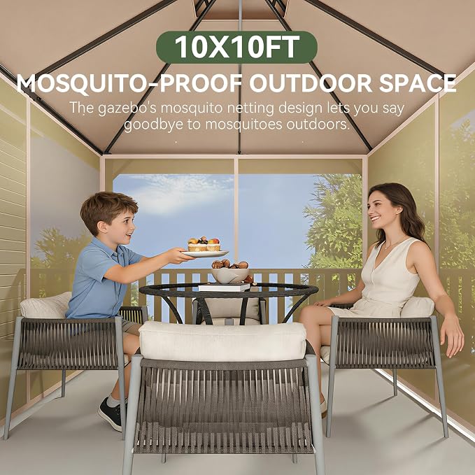 Aoxun 10x10 Outdoor Gazebo - Image 4