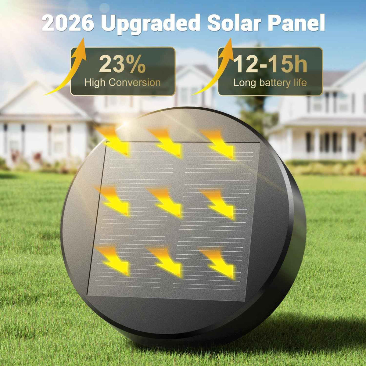 Amzarp 8 Pack Solar Garden Lights, Outdoor Bright LED Solar Pathway Lights | IP65 Waterproof Rugged Shatterproof Auto On/Off for Landscape Garden Yard Walkway Driveway Lawn Lighting（3000K Warm White）