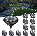 SOLPEX 12 Pack Small Solar Ground Lights, Driveway Lights Cool White | Solar Powered Pathway Lights Waterproof, Landscape Lighting for Walkway, Garden, Backyard, Patio- Black Lampshade