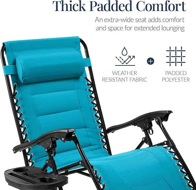 Best Choice Products Oversized Padded Zero Gravity Chair, Folding Outdoor Patio
