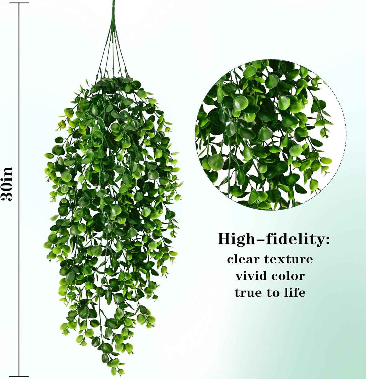 Waipfaru 4Pcs Fake Hanging Plants 2.7FT Fake Plants Fake Vines Greenery | UV Resistant Faux Outdoor Plants Ivy Vines for Modern Boho Patio Outdoor Indoor Party Wall Porch Gazebo Aesthetic Decor