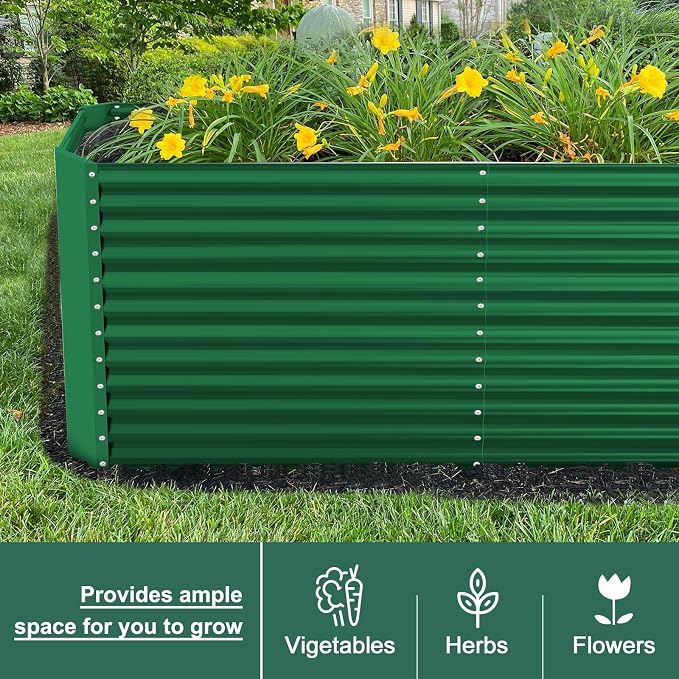 Land Guard 8x4x3ft Rectangular Galvanized Raised Garden Beds, Large-Capacity - Image 7