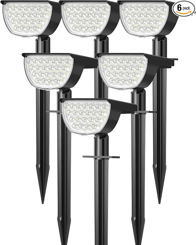 Solar Lights Outdoor Waterproof IP65, Solar Powered 76 LED 3 Lighting Modes by GKGG