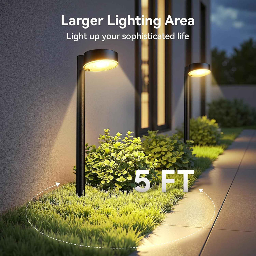 Ahaorigin 8 Pack Solar Pathway Lights Outdoor, 12 Brighter LEDs Solar Lights Outdoor Waterproof, Up to 12 Hrs Modern Path Light for Yard Garden Walkway Driveway Lawn, Warm White