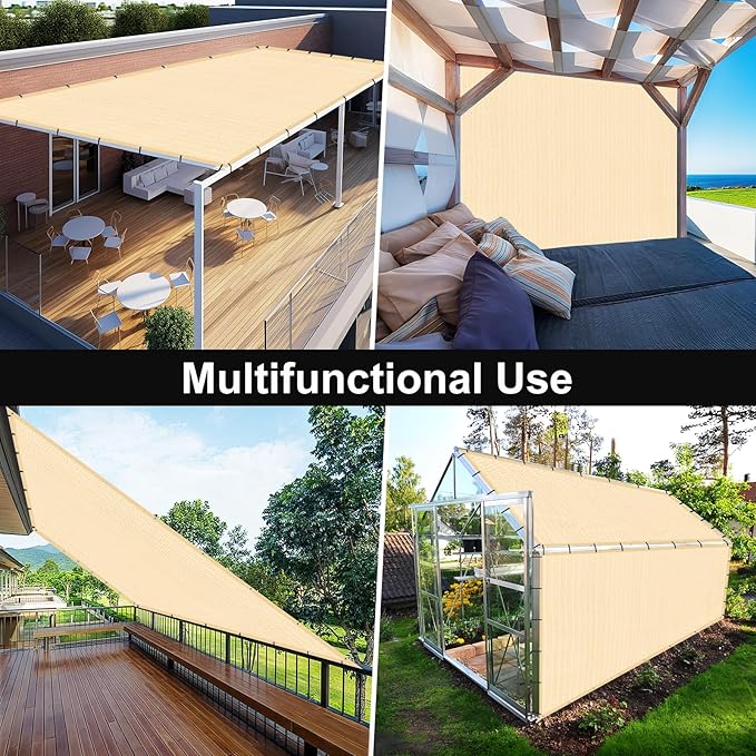 Artpuch 90% Sun Shade Cloth, 12 x 20 FT Pergola Shade Cover Canopy - Image 8