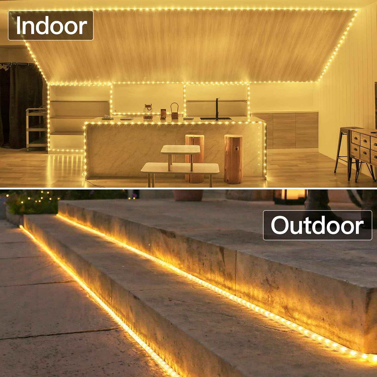 100ft LED Rope Lights Outdoor, 600 LED IP68 Waterproof String Lights with Plug & Remote, Rope Lights for Outside, Patio, Pool, Bedroom, Party, Indoor Decoration (Warm White)