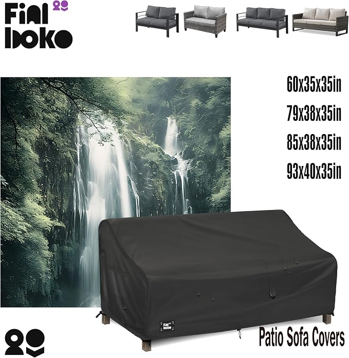 2-Seater Outdoor Couch Cover, 100% Waterproof Heavy Duty Patio Sofa Covers - Image 3