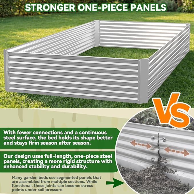 4 Pack Raised Beds for Gardening, Corrugated Galvanized Steel Raised Garden Bed - Image 4