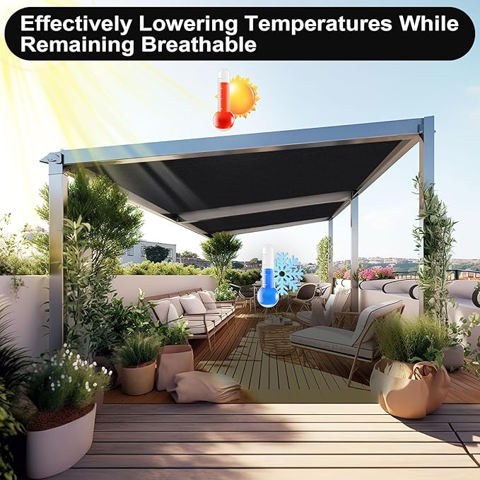 Artpuch 90% Sun Shade Cloth, 6 x 8 FT Pergola Shade Cover Canopy - Image 6