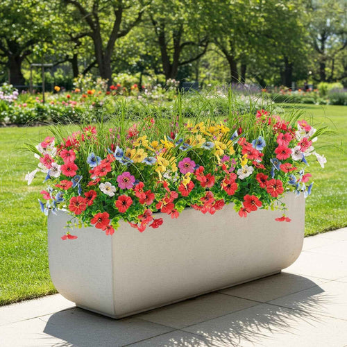 12 Bundles Artificial Outdoor Flowers, UV Resistant for Planters and Garden
