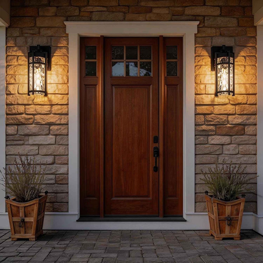 Outdoor Wall Light Fixtures, Waterproof Front Porch Light, Modern Exterior Lighting with E26 Socket, Wall Sconce Lantern Lamp, Black Outside Light for Front Door, House, Garage, Patio (1 Pack)