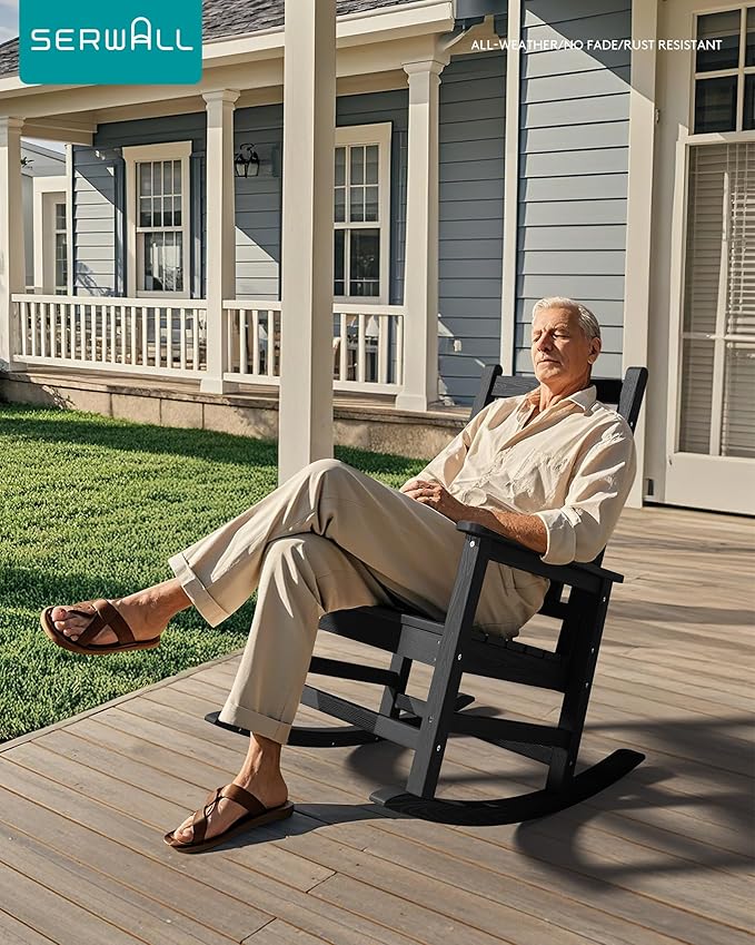 SERWALL Oversized Rocking Chair, Outdoor Rocking Chair - Image 7