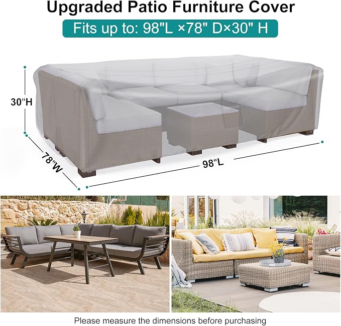 Patio Furniture Set Cover Waterproof, Heavy Duty Furniture Covers - Image 2