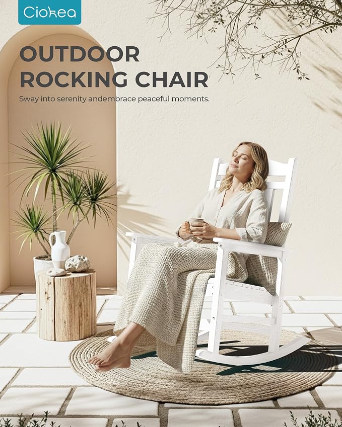 Ciokea Oversized Outdoor Rocking Chairs Set of 2, 380lbs Heavy-Duty Large Patio - Image 8
