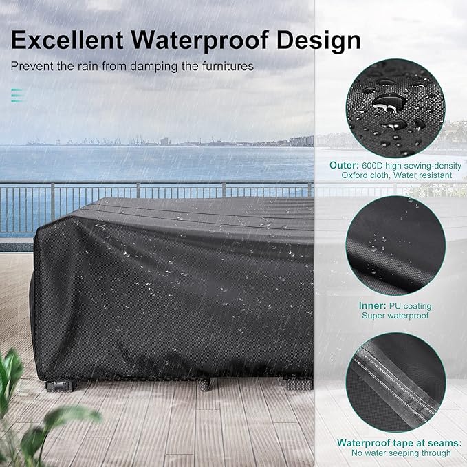 Patio Furniture Covers Waterproof, Durable Heavy Duty Oxford Patio Furniture - Image 3