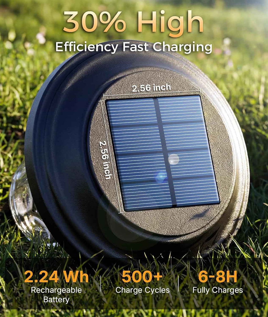 XMCOSY+ Solar Pathway Lights, 6 Pack Waterproof IP65 Solar Lights Outdoor | 40LM Glass Metal Landscape Lighting for Garden, Yard, Driveway, Walkway (Warm/Cool White)