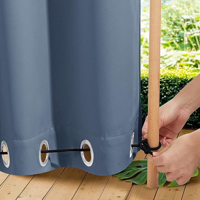NICETOWN 2 Panels Waterproof Outdoor Curtains Fixed Grommet & Back Tab on Top & - Image 7
