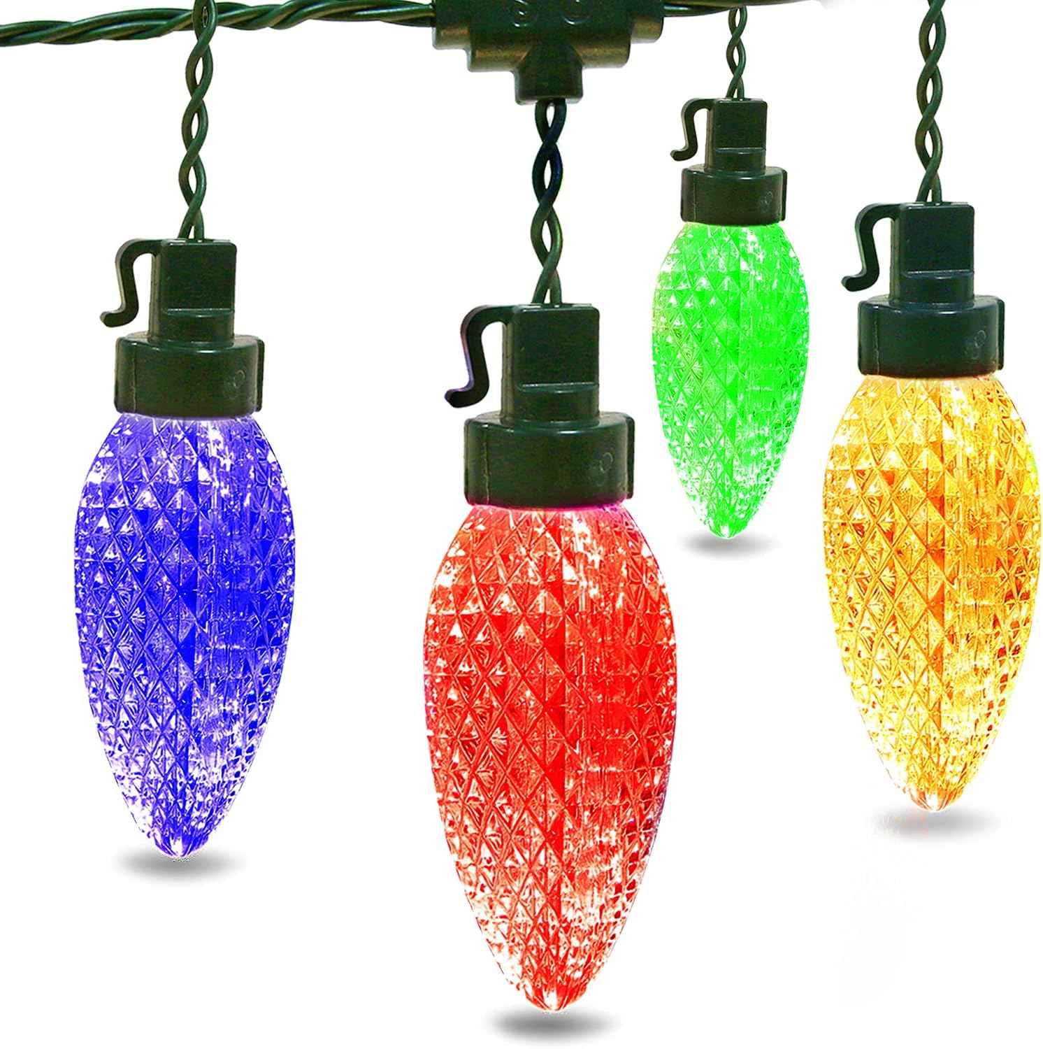 AWQ 35FT Outdoor Christmas String Lights 3.9in Large Pine Cone Multicolour | Christmas Lights Shatterproof & Waterproof Commercial Grade String Lights for Wedding Party Outdoor Christmas Decoration