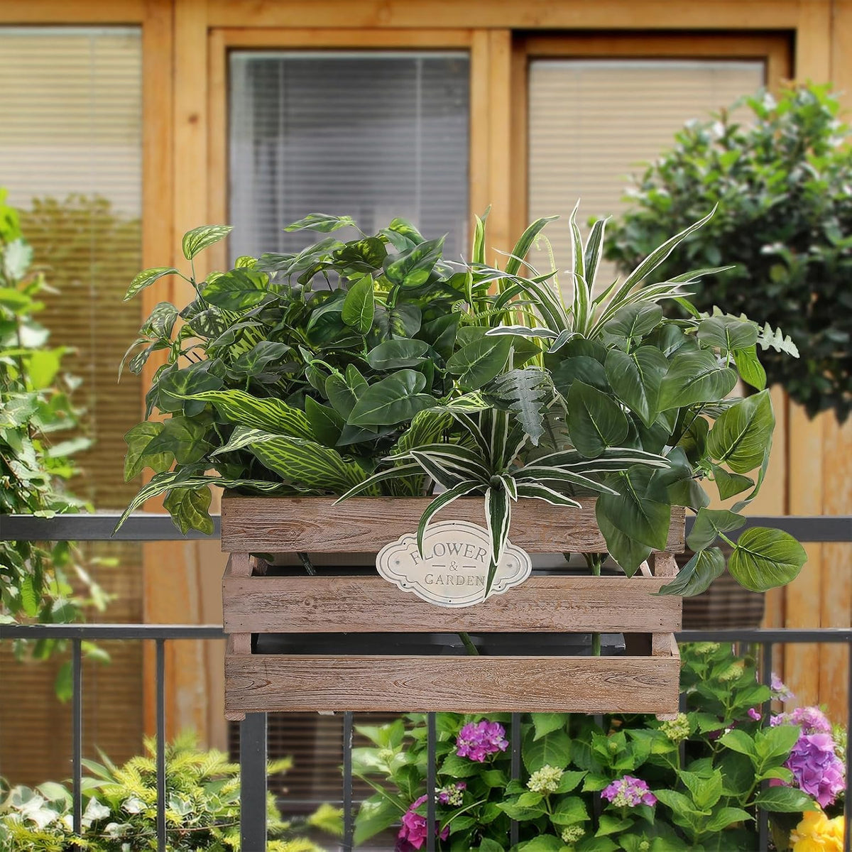 Pertivery 10 Bundles Artificial Plants, UV Resistant Outside Faux Plants Bushes, Large Fake Realistic Plastic Leaves and Stems, for Outdoor Garden, Patio, Yard,Porch Decor (Green)