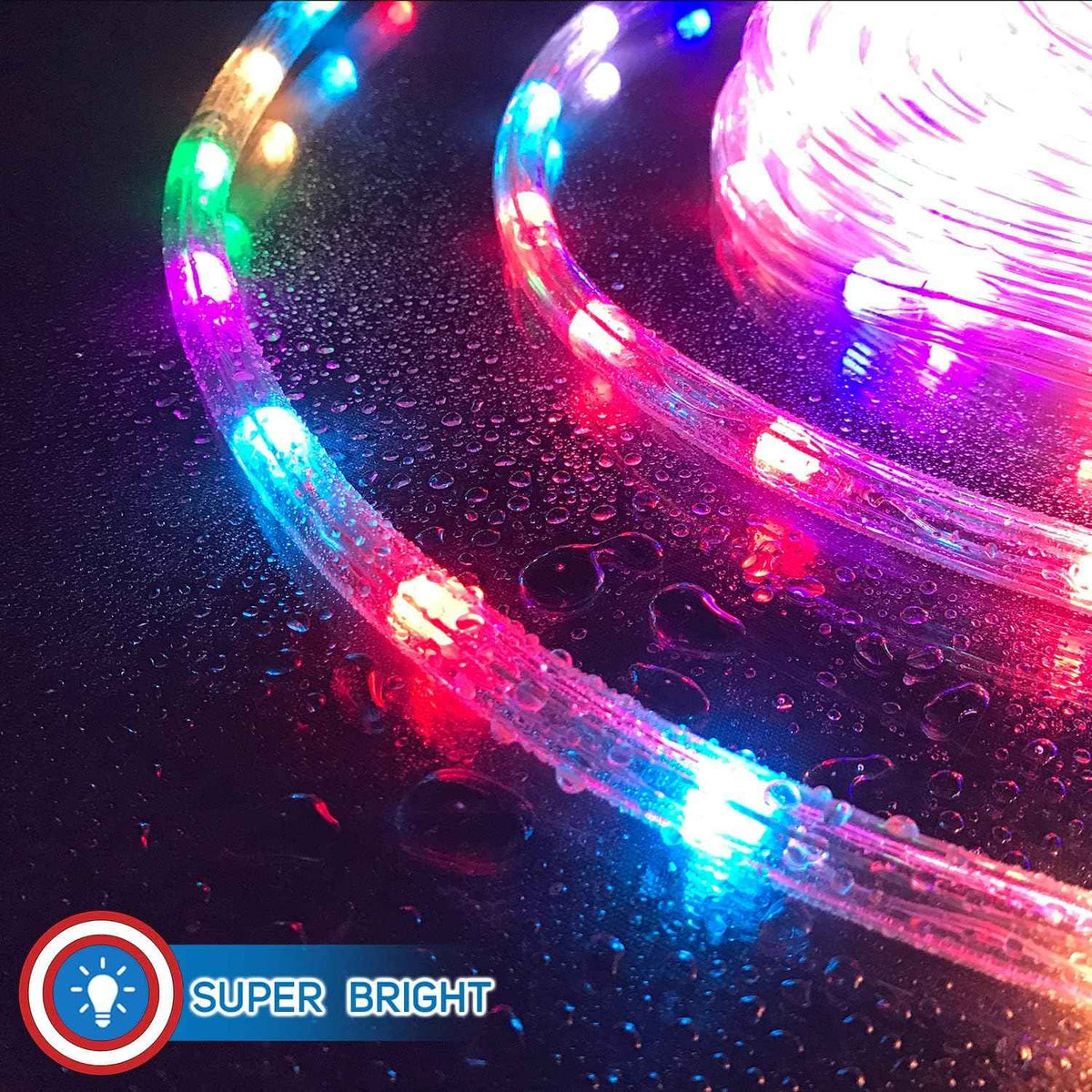 Russell Decor Rope Lights Color Changing RGB 30ft | Flexible Connectable up to 100ft For RGB Color Changing Waterproof Party Wedding Christmas