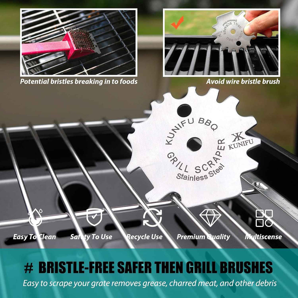 BBQ Grill Scraper, Bristle-Free for Griddle, Stocking Stuffers, Men's Gift | Kitchen Gadgets Cleaner, Camping Accessories, Perfect Gifts for Men, Dad, Husband, Boyfriend, Fathers Day.
